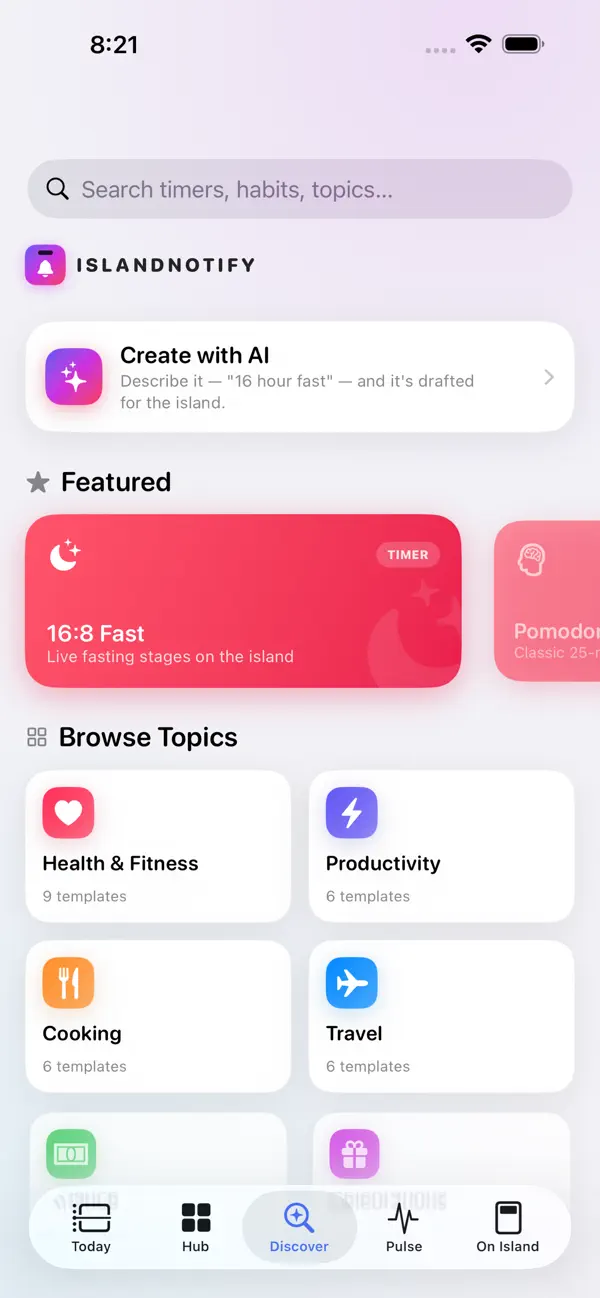 IslandNotify Discover templates