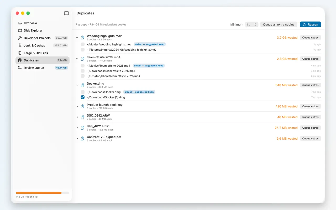 Spacemaker duplicate finder